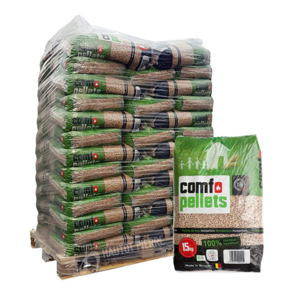 Comfo Pellets – Pallet van 65 zakken x 15 kg (975 kg)